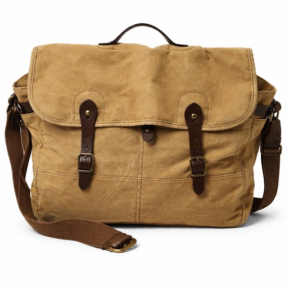 J. Crew Tan and Brown Messenger Bag